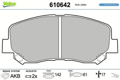 Juego de balatas de freno VALEO 610642