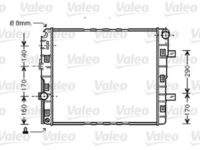 Radiador, refrigeración del motor VALEO 733423