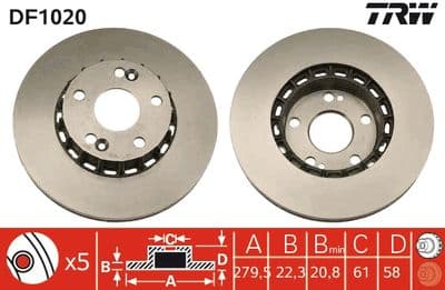 Disco de freno TRW DF1020