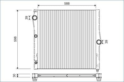 Radiador, refrigeración del motor VALEO 701121