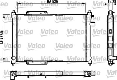 Radiador, refrigeración del motor VALEO 731818