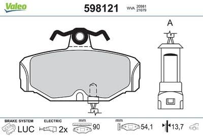 Juego de balatas de freno VALEO 598121