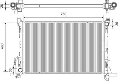Radiador, refrigeración del motor VALEO 701356