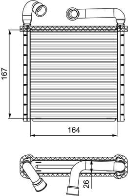 Radiador de calefacción, calefacción interior VALEO 811506