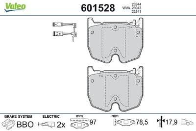 Juego de balatas de freno VALEO 601528