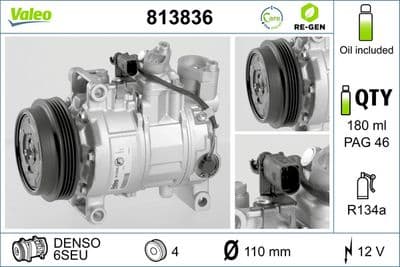 Compresor, aire acondicionado VALEO 813836