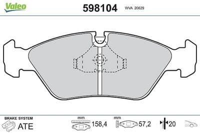 Juego de balatas de freno VALEO 598104
