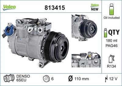 Compresor, aire acondicionado VALEO 813415