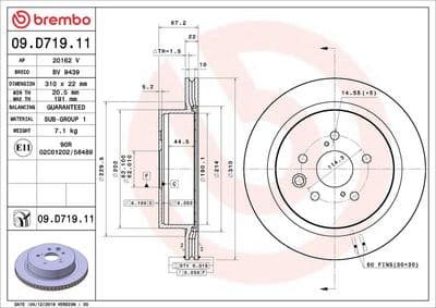 Disco de freno BREMBO 09.D719.11