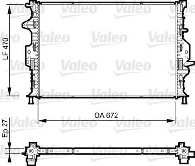 Radiador, refrigeración del motor VALEO 735374