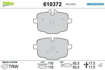 Juego de balatas de freno VALEO 610372