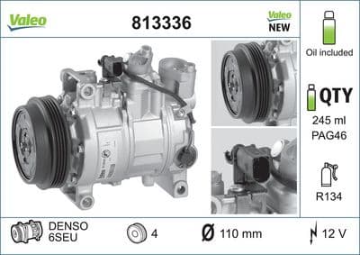 Compresor, aire acondicionado VALEO 813336
