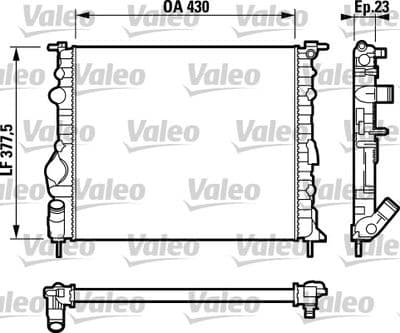 Radiador, refrigeración del motor VALEO 732389