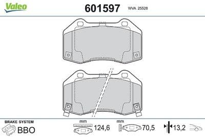Juego de balatas de freno VALEO 601597