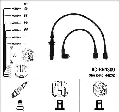 Juego de cables de encendido NGK 44232