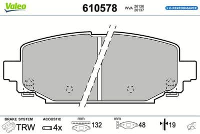 Juego de balatas de freno VALEO 610578