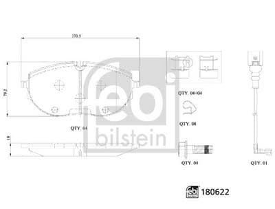 Juego de balatas de freno FEBI BILSTEIN 180622
