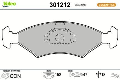 Juego de balatas de freno VALEO 301212