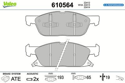 Juego de balatas de freno VALEO 610564