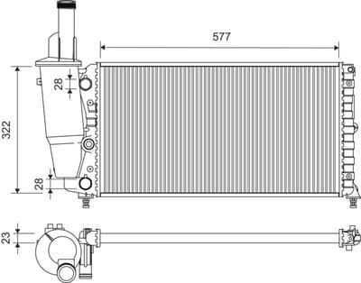 Radiador, refrigeración del motor VALEO 730976