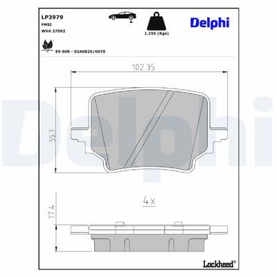 Juego de balatas de freno DELPHI LP3979