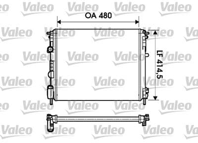 Radiador, refrigeración del motor VALEO 732621
