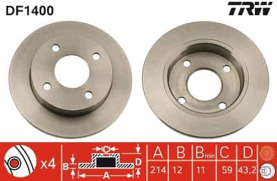 Disco de freno TRW DF1400