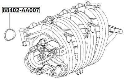 Junta, colector de admisión FEBEST 88402-AA007