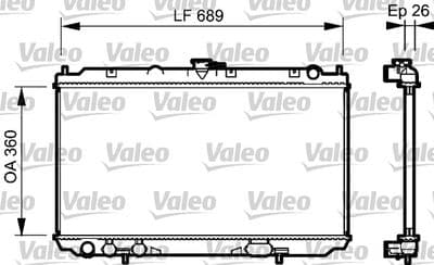 Radiador, refrigeración del motor VALEO 734708
