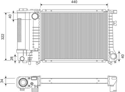 Radiador, refrigeración del motor VALEO 730365