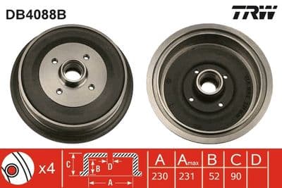 Tambor de freno TRW DB4088B