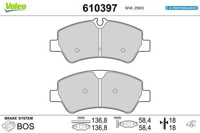 Juego de balatas de freno VALEO 610397