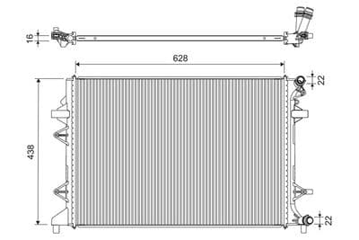 Radiador, refrigeración del motor VALEO 701324