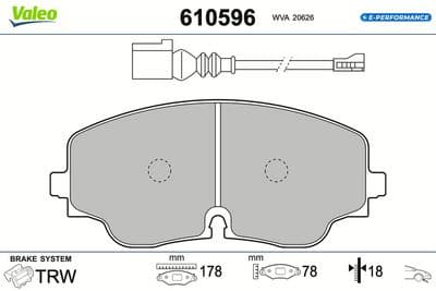 Juego de balatas de freno VALEO 610596