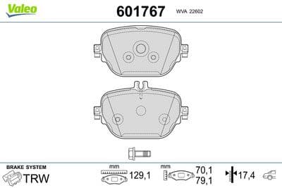 Juego de balatas de freno VALEO 601767