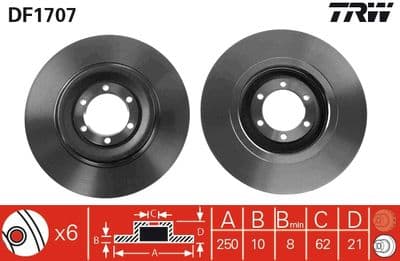 Disco de freno TRW DF1707