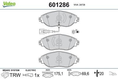 Juego de balatas de freno VALEO 601286