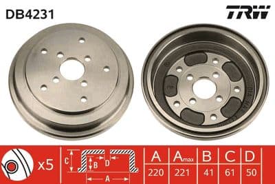 Tambor de freno TRW DB4231