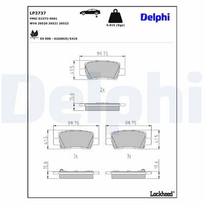 Juego de balatas de freno DELPHI LP3737