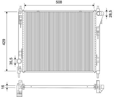 Radiador, refrigeración del motor VALEO 701791
