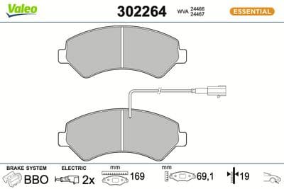 Juego de balatas de freno VALEO 302264