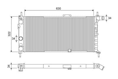 Radiador, refrigeración del motor VALEO 883858