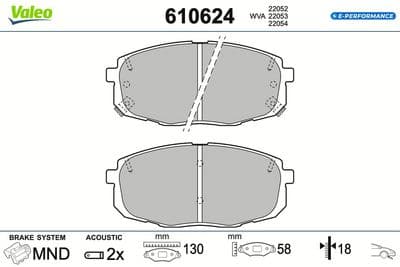 Juego de balatas de freno VALEO 610624