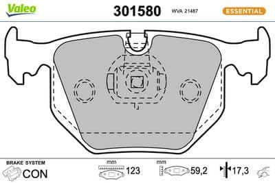 Juego de balatas de freno VALEO 301580