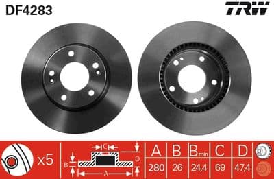 Disco de freno TRW DF4283