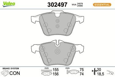 Juego de balatas de freno VALEO 302497