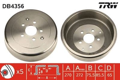 Tambor de freno TRW DB4356