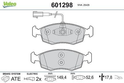 Juego de balatas de freno VALEO 601298