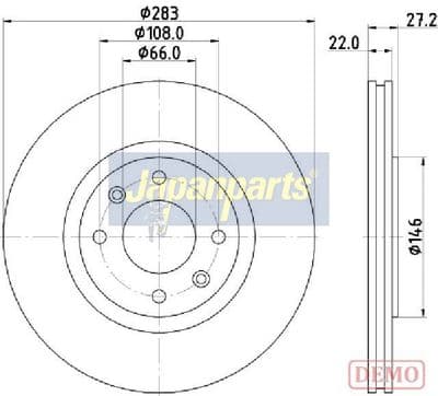 Disco de freno JAPANPARTS DI-0626C