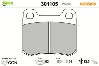 Juego de balatas de freno VALEO 301105